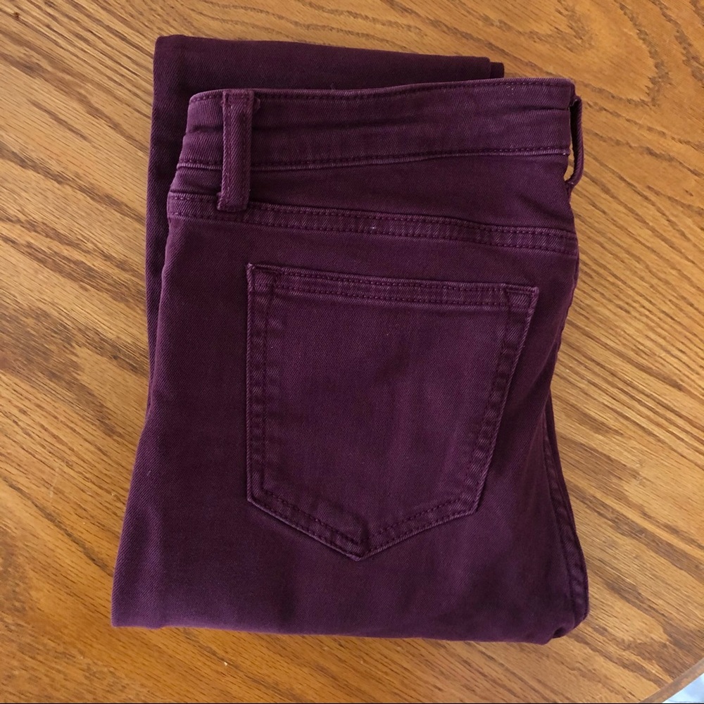 Burgundy Jean Leggings